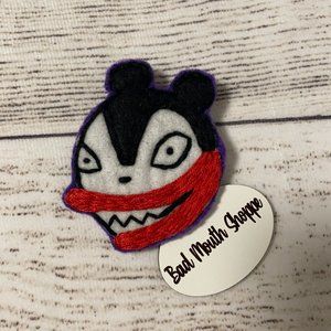 *Craftsylvania Nightmare Before Christmas Felties Handmade Brooch Scary Teddy